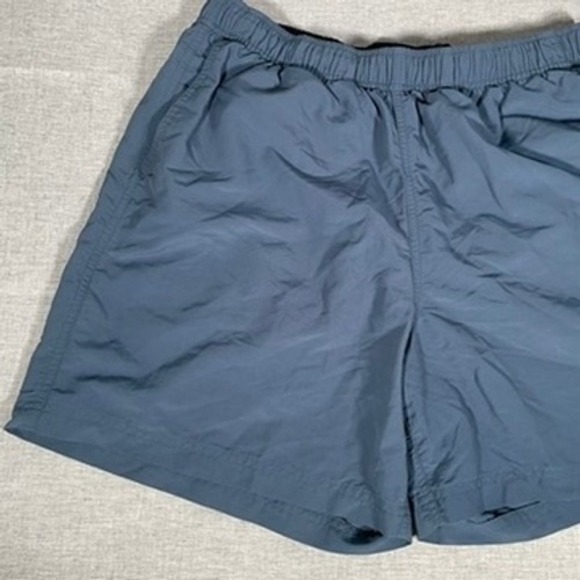 LL Bean Mens Nylon Swim Hiking Shorts Blue Elastic Waist Lightweight Medium - Picture 4 of 14